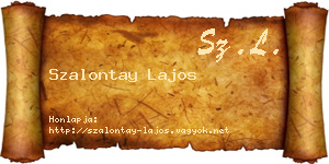 Szalontay Lajos névjegykártya