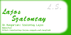 lajos szalontay business card